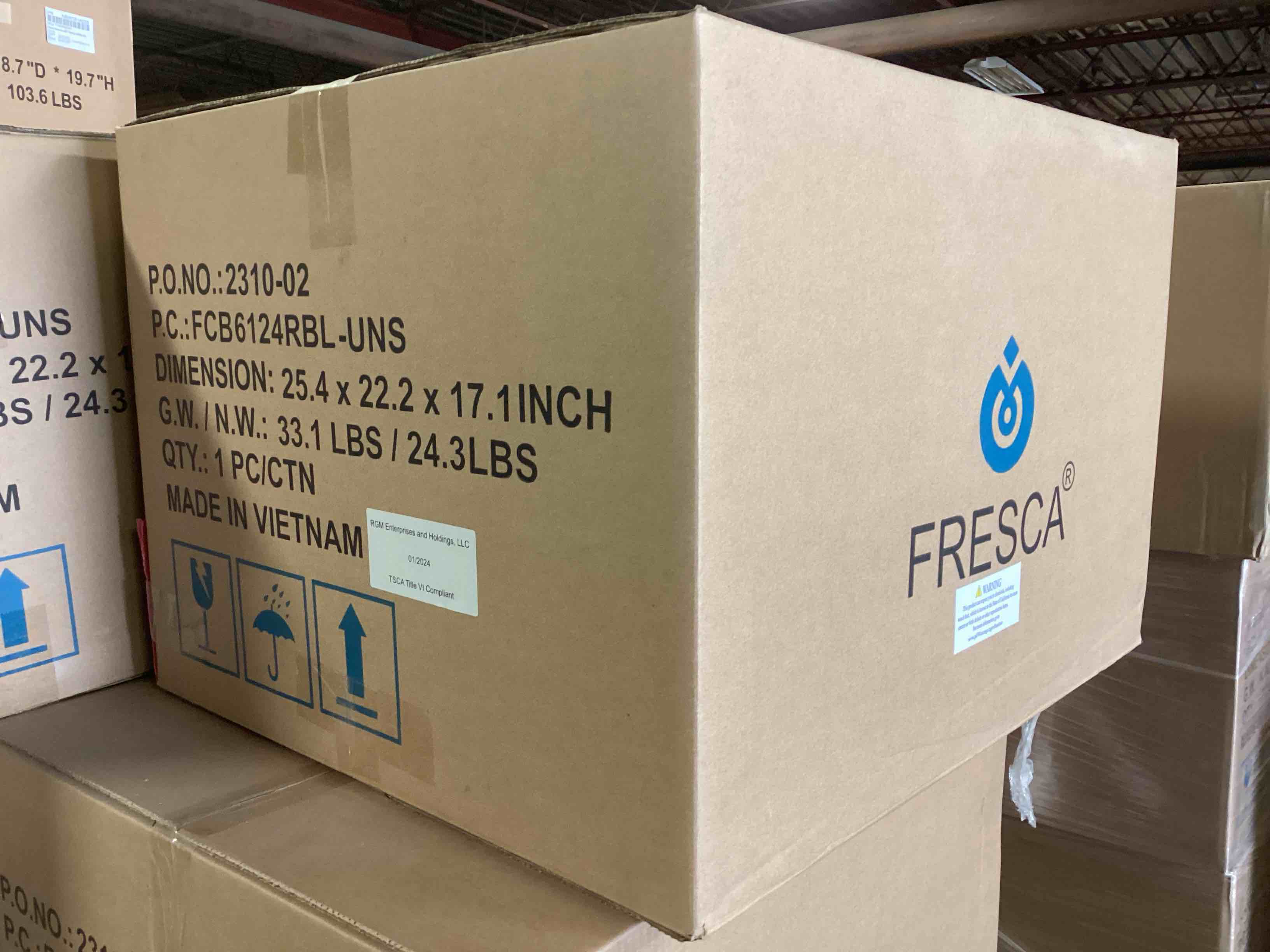 Condition photo showing Brand New for fresca lucera 24-in royal blue floating bathroom vanity base cabinet without top - fcb6124rbl-uns