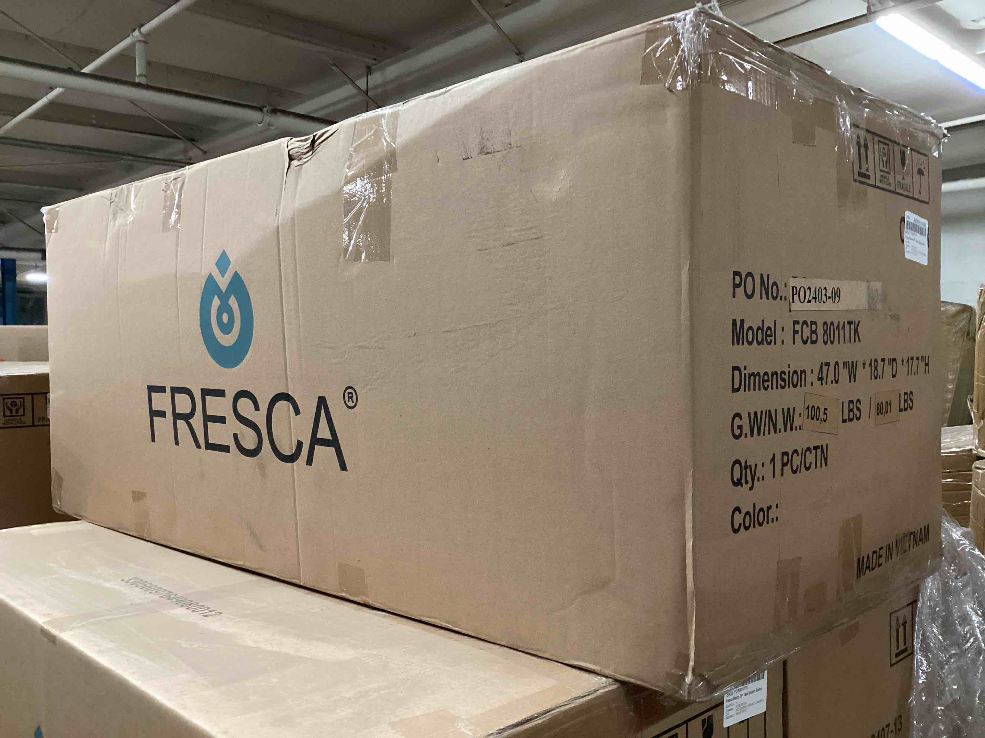 Condition photo showing New/Like New for Fresca Mezzo 48-Inch Teak Floating Bathroom Vanity Base Without Top - FCB8011TK