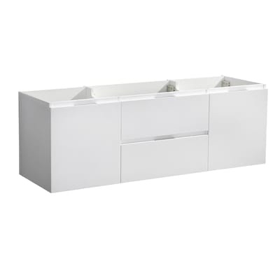 Fresca Valencia 48-in Glossy White Floating Bathroom Vanity Base Cabinet without Top - FCB8348WH
