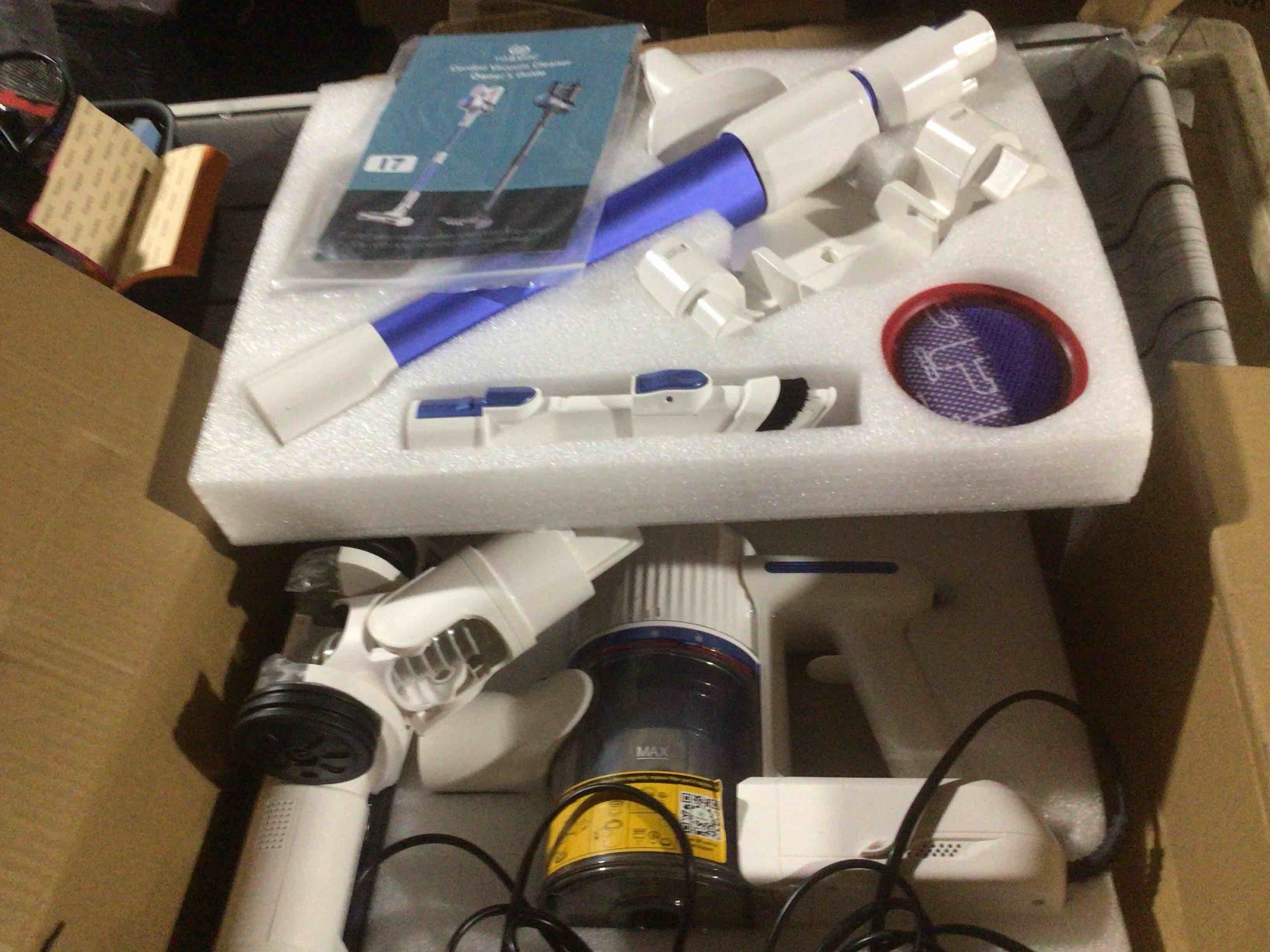 Condition photo showing As Is for tasvac cordless vacuum, 25kpa lightweight stick vacuum for carpet hardwood floors pet hair