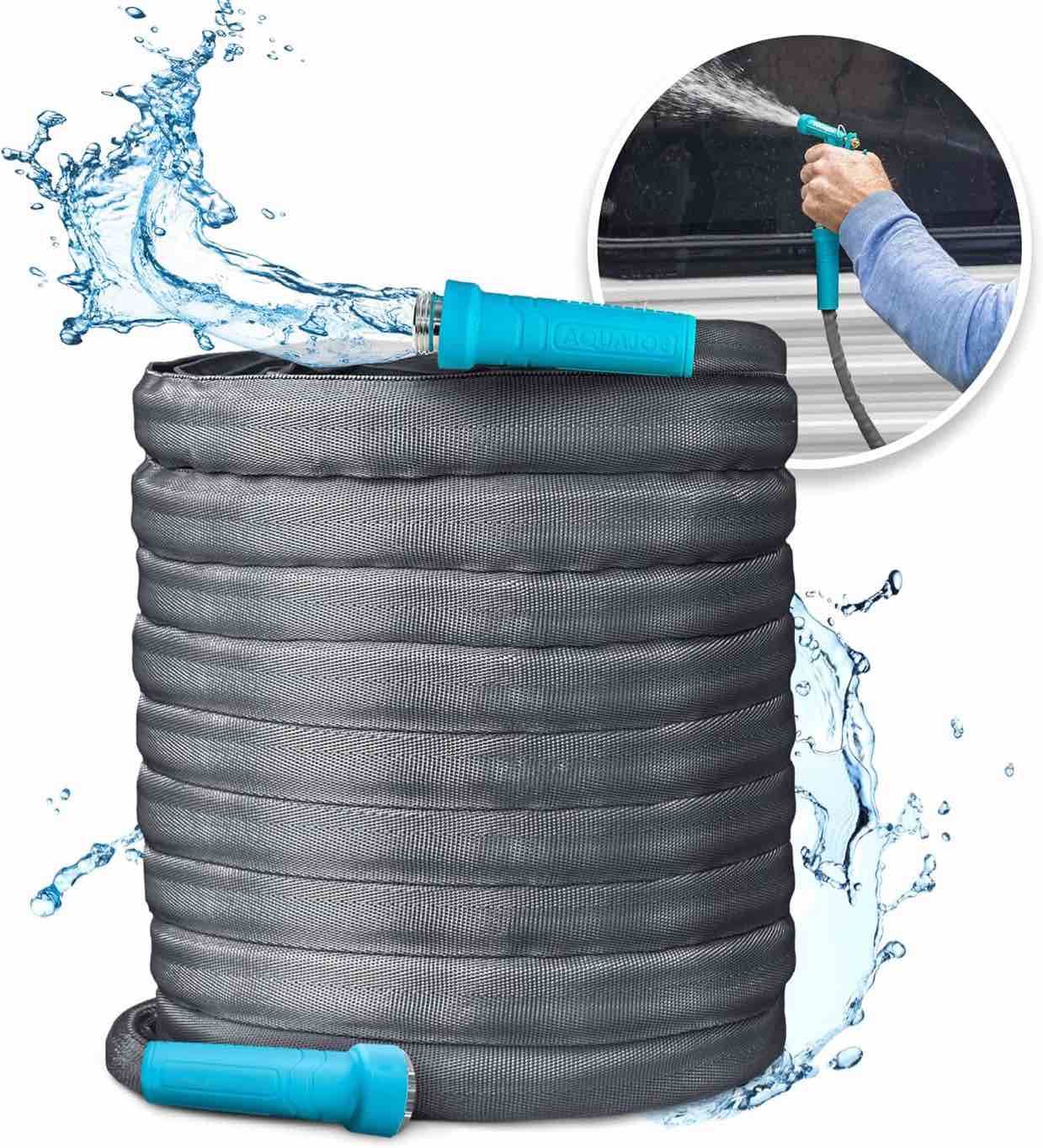 Aqua Joe AJFJH100-58-MAX 100-Ft x 5/8-Inch FiberJacket Hose w/Aluminum Fittings