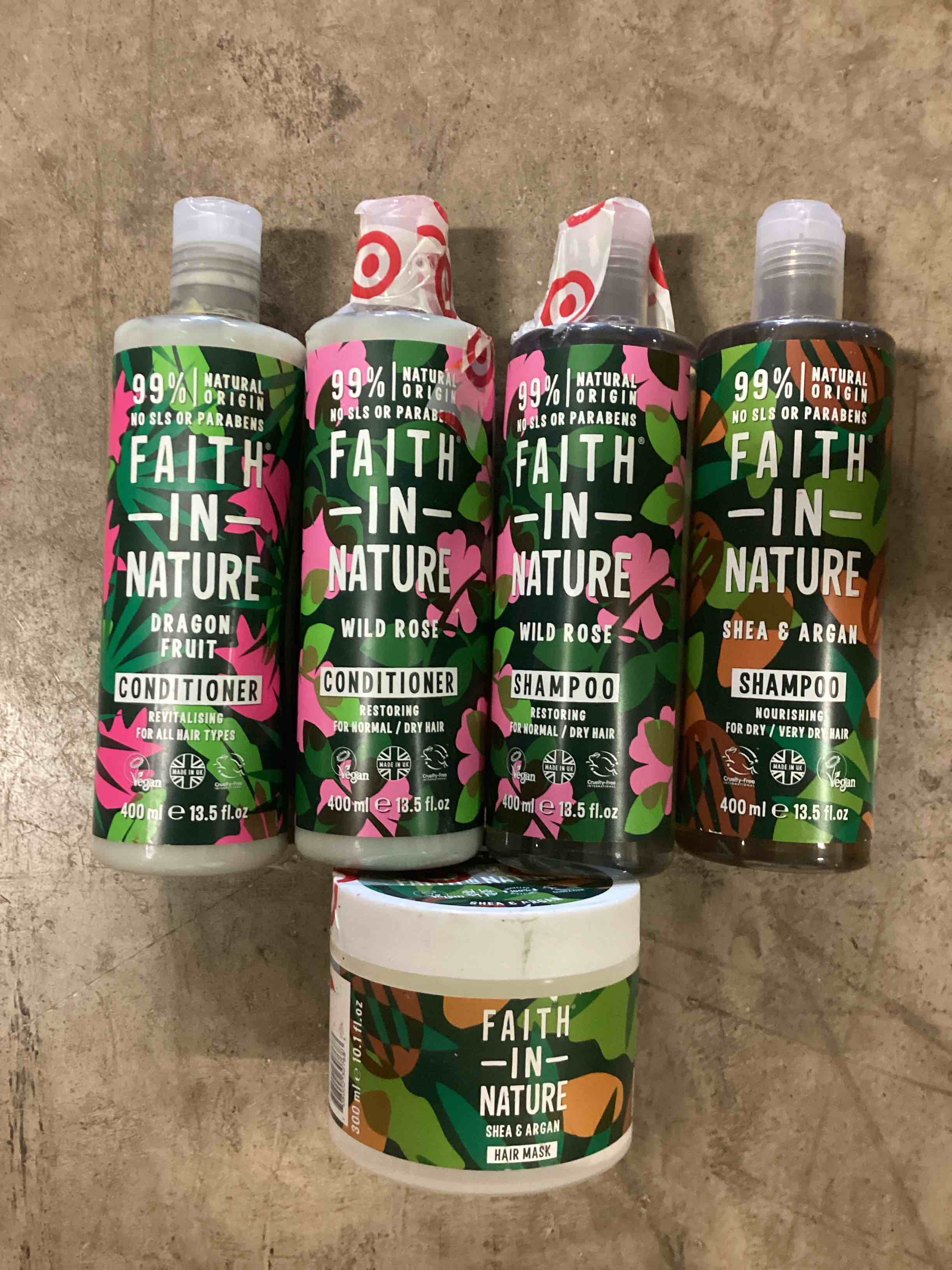 Faith N Nature Hair Bundle. 2 Shampoos, 2 Conditioners, 1 Hair Mask. (Various Scents)