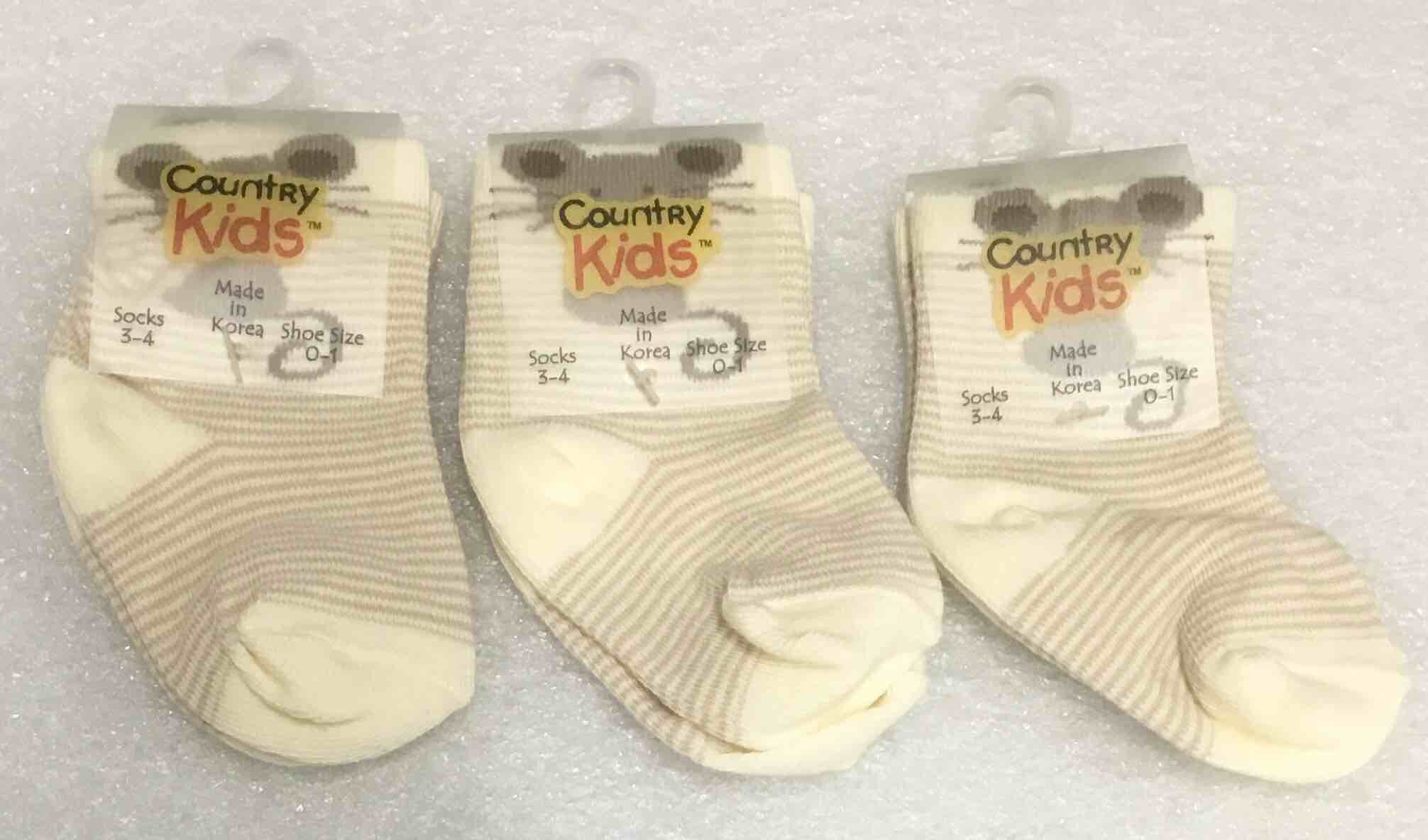 Size 3-12 Months Country Kids Baby Mouse Cotton Socks. Maize Color.