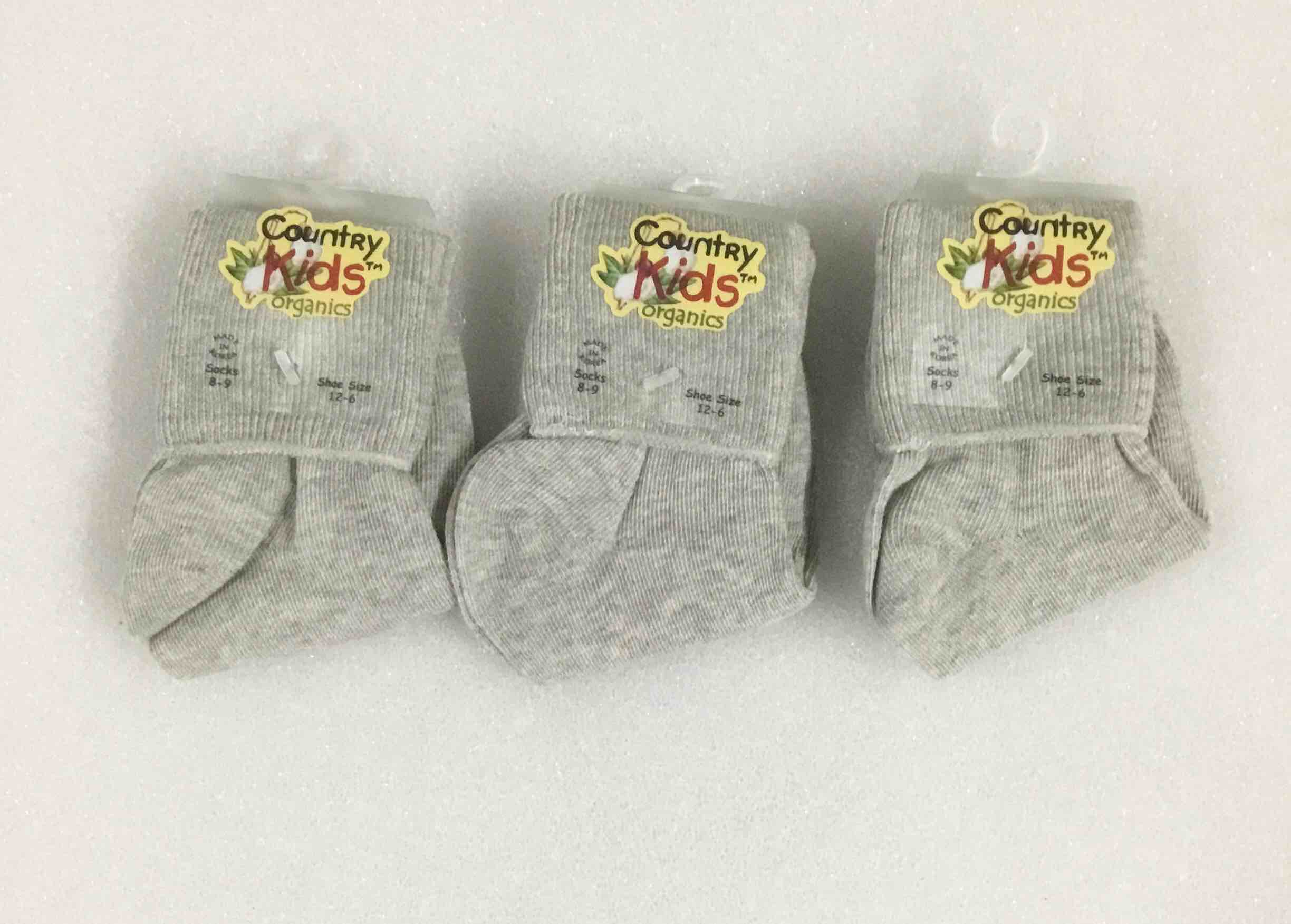 3/Pair Country Kids Organics  T-Cuff Socks, 5-10 Years.