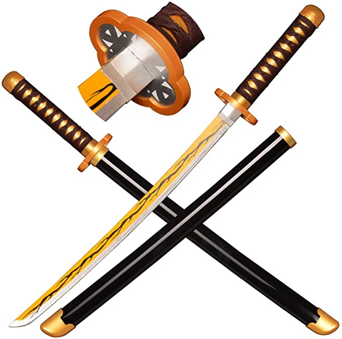 SV Anime Cosplay Props, Demon Slayer Sword-Agatsuma Zenitsu Sword 29 inches Brown 