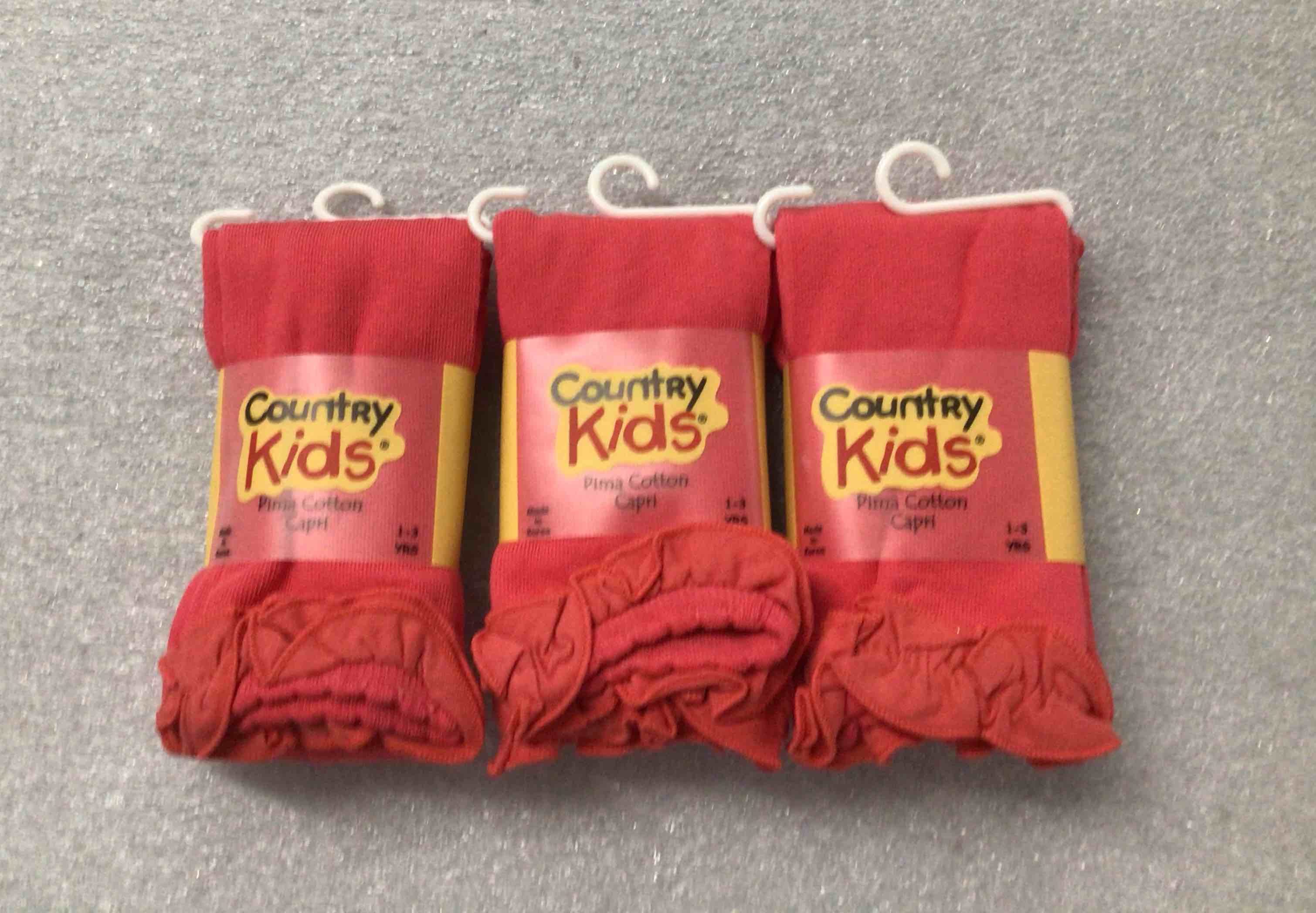 Size 6-8 Years Country Kids Pima Cotton Capri Tights, Coral