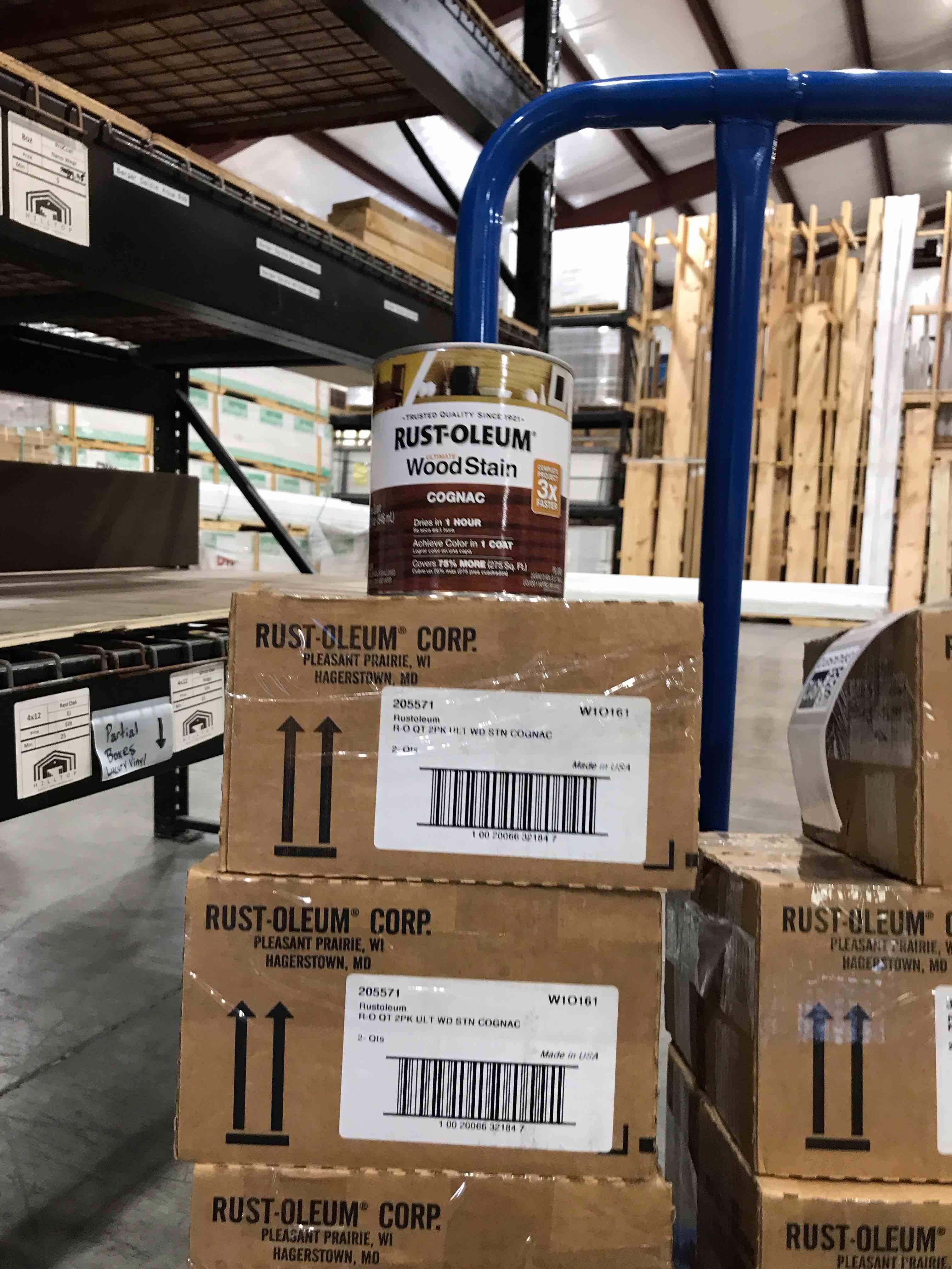 Rustoleum Cognac Wood Stain - Lot of 4 Quarts