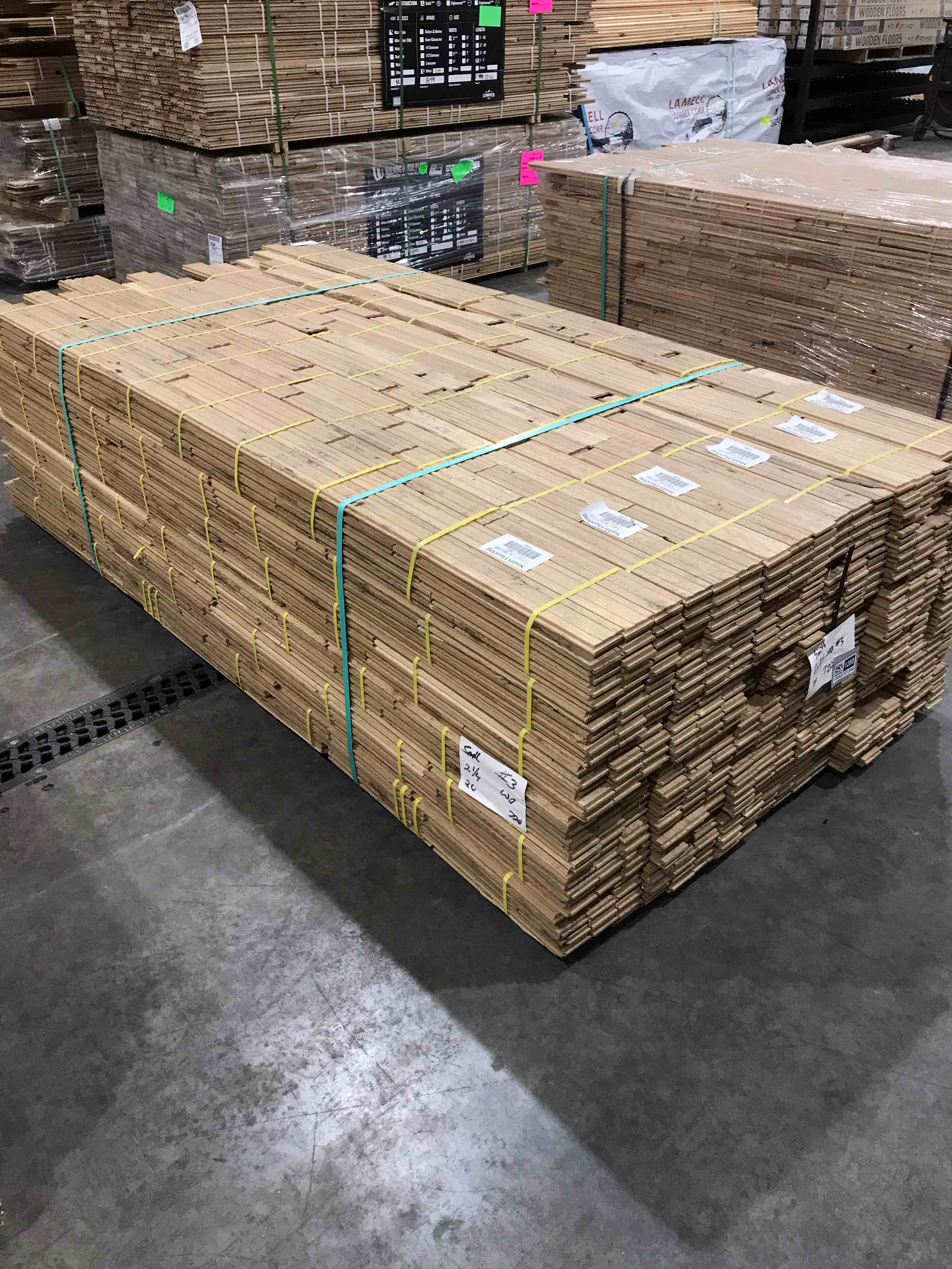 2.25" Unfinished Solid White Oak Hardwood Flooring - 720 Square Feet