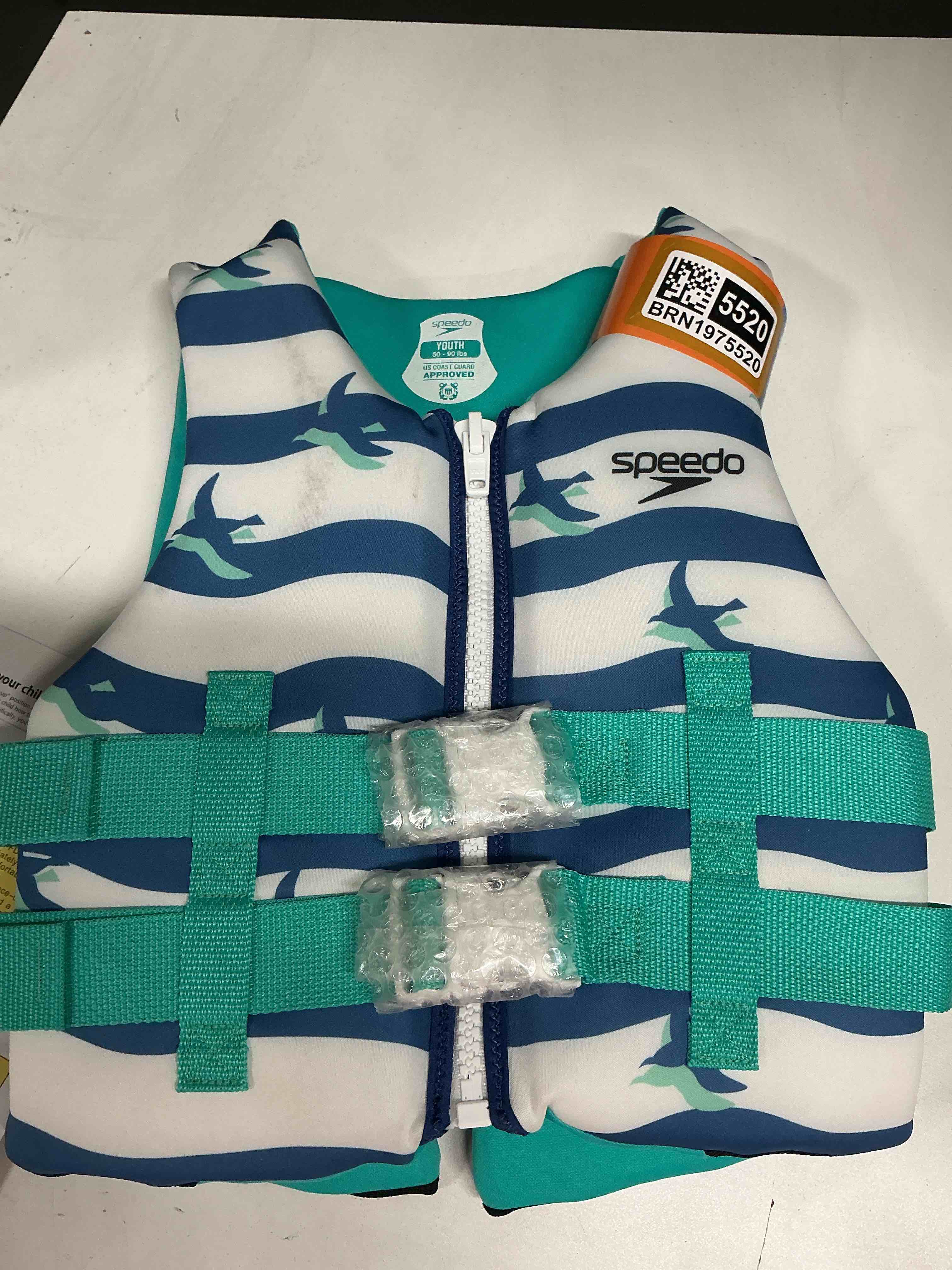 Speedo Youth Boys Watercolor Kids' Life Jacket Vest - Blue: Youth 50-90 lbs, Polyethylene/Polyester, Swim Gear 