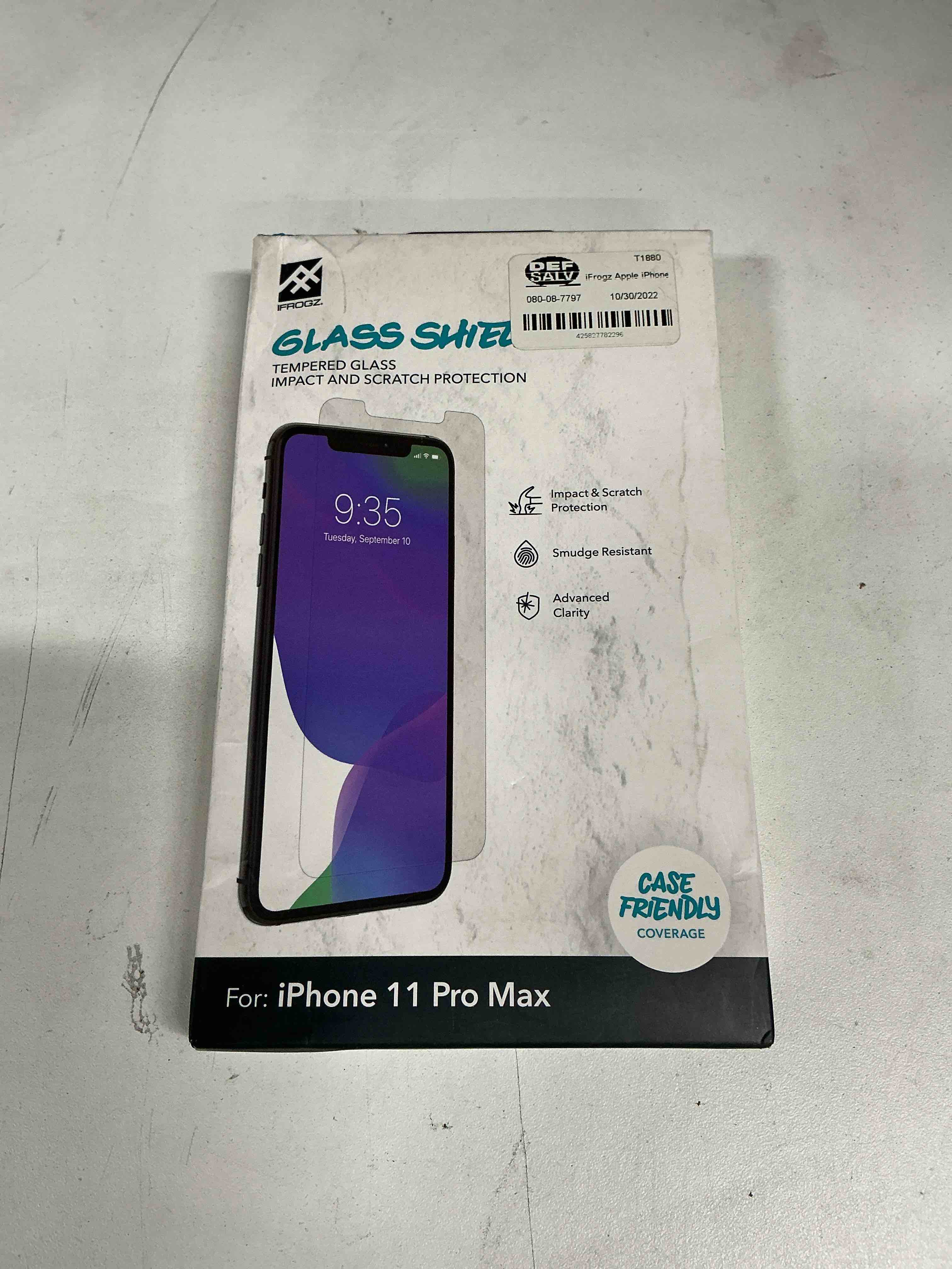 iFrogz For Apple iPhone 11 Pro Max Glass Shield Screen Protector Smudge Resistant Super Smooth Feel and Precision Touch Sensitivity (New Open Box)