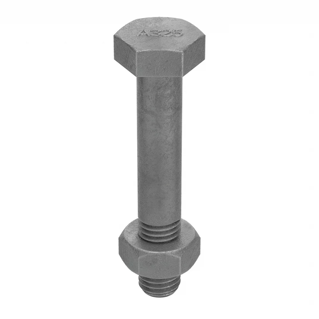 Structural Bolt: Steel, A325 Type 1, Hot-Dipped Galvanized, 1/2"-13, 4 in lg, 3 in Grip Size, 25 PK