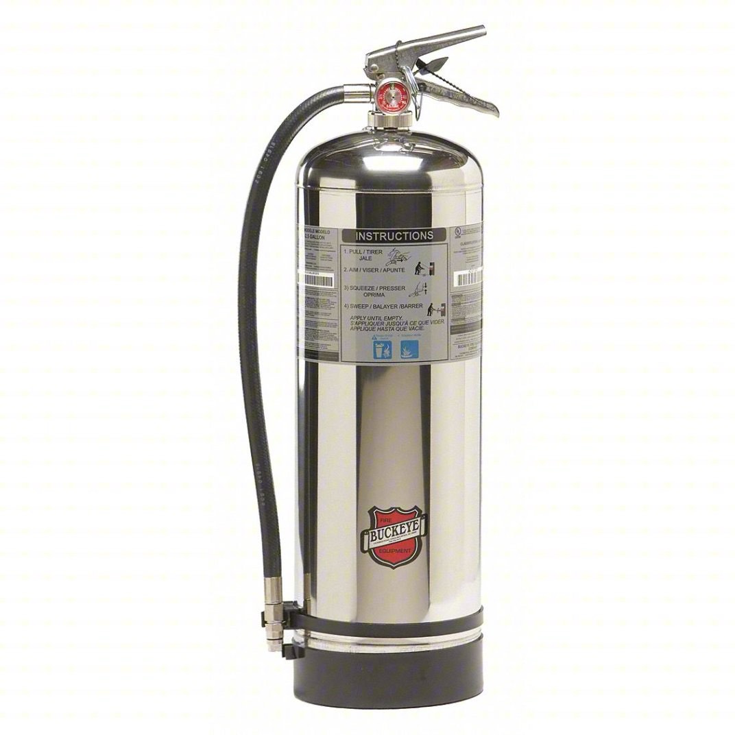 BUCKEYE Fire Extinguisher: 2.5 gal Extinguisher Capacity, 2A, Water