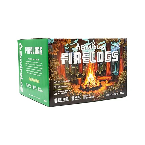 EnviroLog Indoor and Outdoor Fire Wood  4.3 lb Firelogs  6 Count