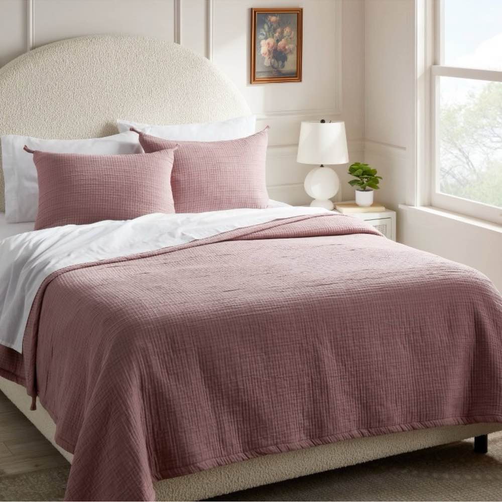 Full/Queen Double Cloth Quilt Mauve - Threshold™