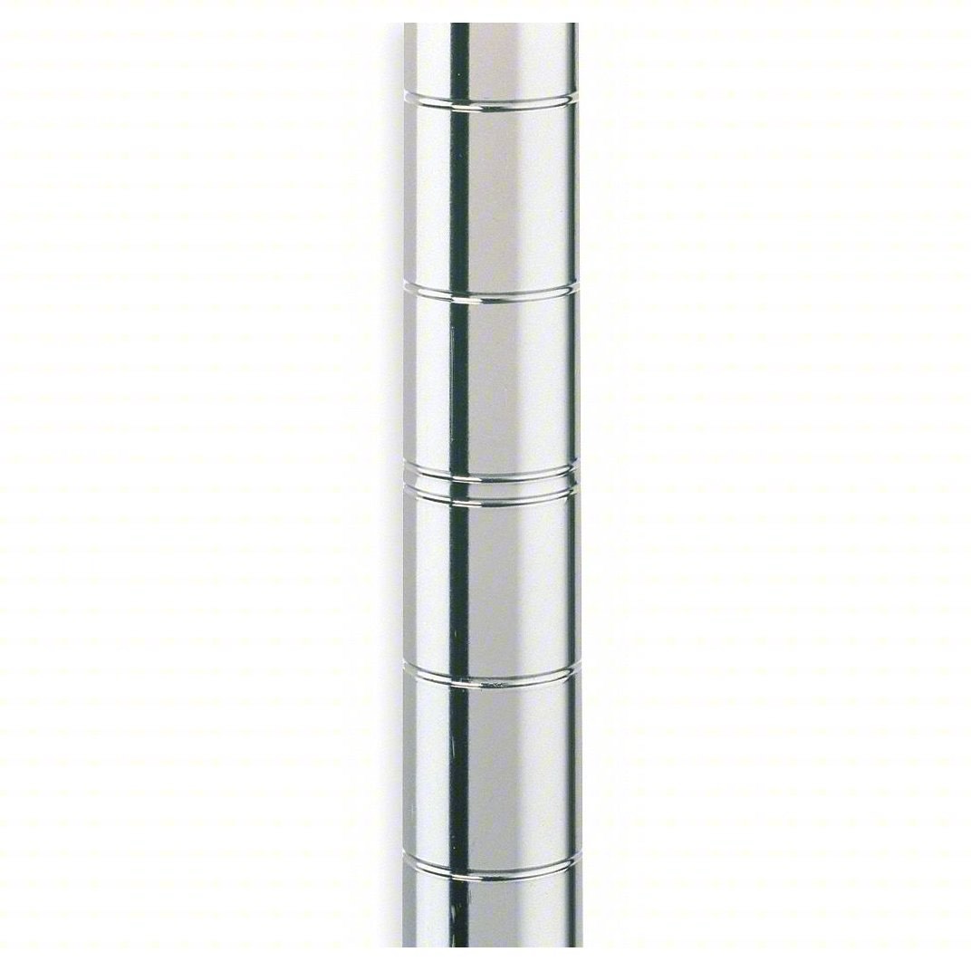 METRO Industrial Wire Shelving Post: 63 in x 1 in, Steel, Split Sleeve, Silver, 4 Posts