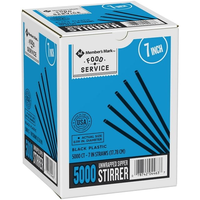 Members Mark 5000 Unwrapped Sipper Straws