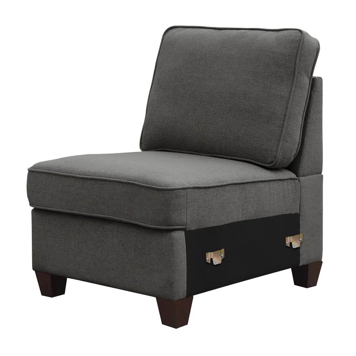 26" W Armless Chair Single Seat Module For Modular Sectional Sofa By DEVION Furniture 