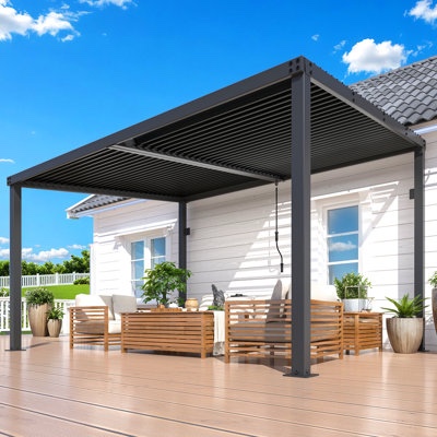 Condition photo showing As Is for hardtop gazebo with galvanized steel sloping roof