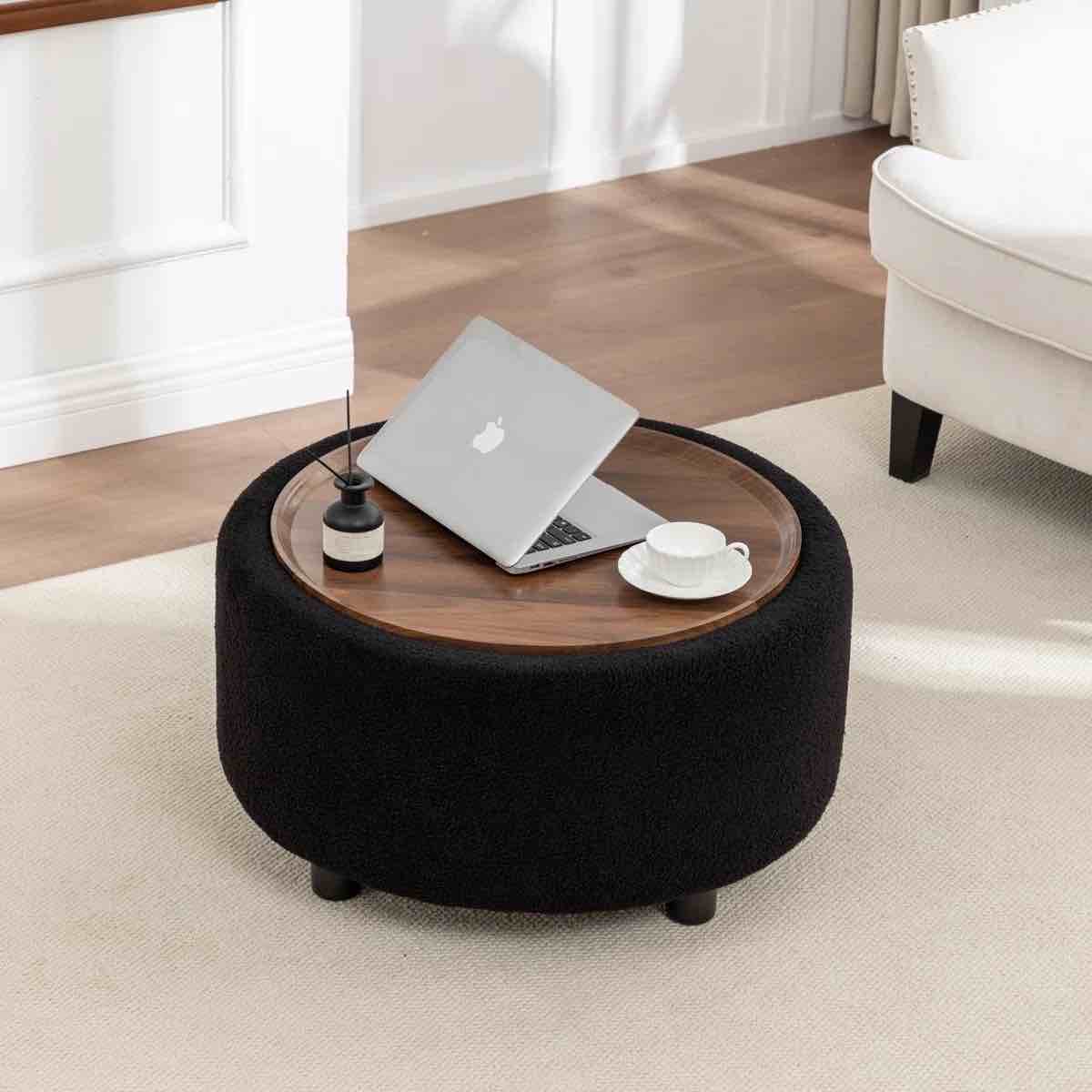 pietsch round coffee table with storage by ebern designs