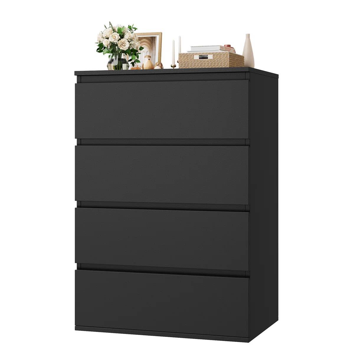 cassilis 23.6" w 4-drawer dresser, wood storage nightstand