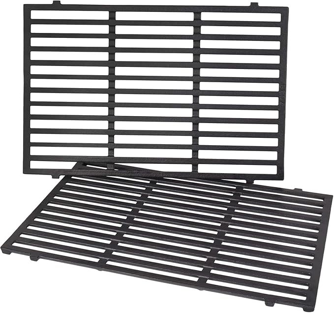 x home 7638 grill grates replacement for weber spirit 300 series, e/s 310 & 320, genesis silver/gold b & c grill replacement parts, cast iron, 17.5 x 11.9 inch, 2-pack