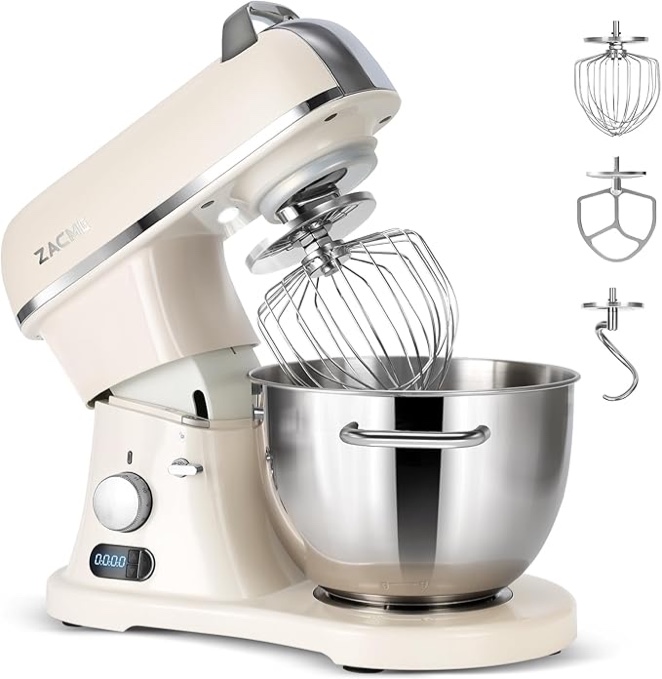 8.4qt commercial stand mixer 800w with aluminum die casting meets the standard of nsf/ansi 8-2023, mixers kitchen electric stand mixer with stainless steel 8l bowl, dough hook, whisk and beater