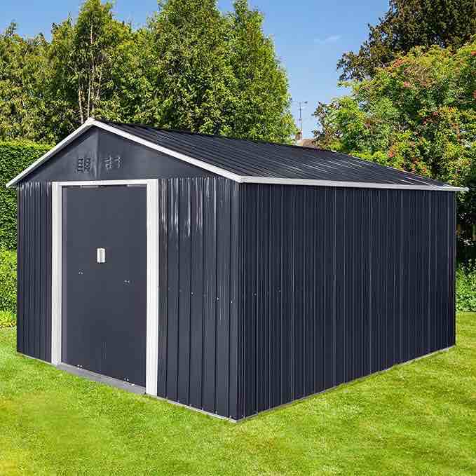 metal garden sheds 11.2ftx10.6ft outdoor storage sheds grey with window