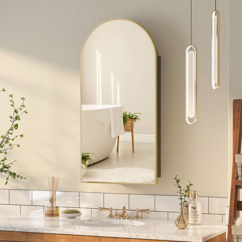 poulton frameless medicine cabinet mirror adjustable