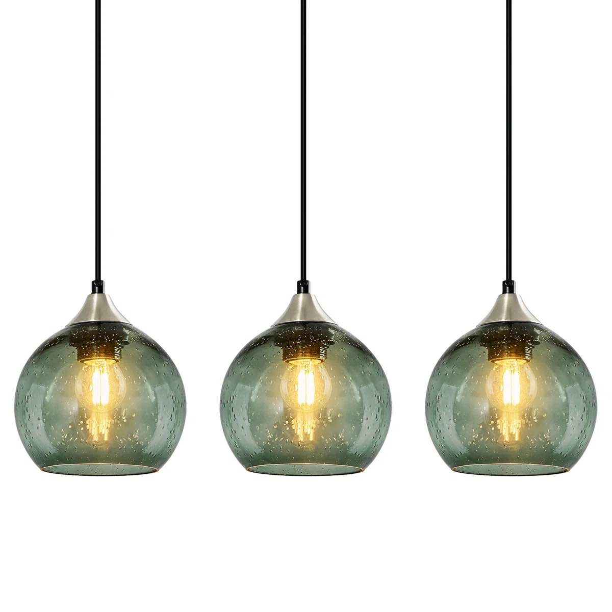 Condition photo showing Good Condition for charolyn 3 - light single pendant light globe pendant light fixtures glass pendant lights kitchen island lighting