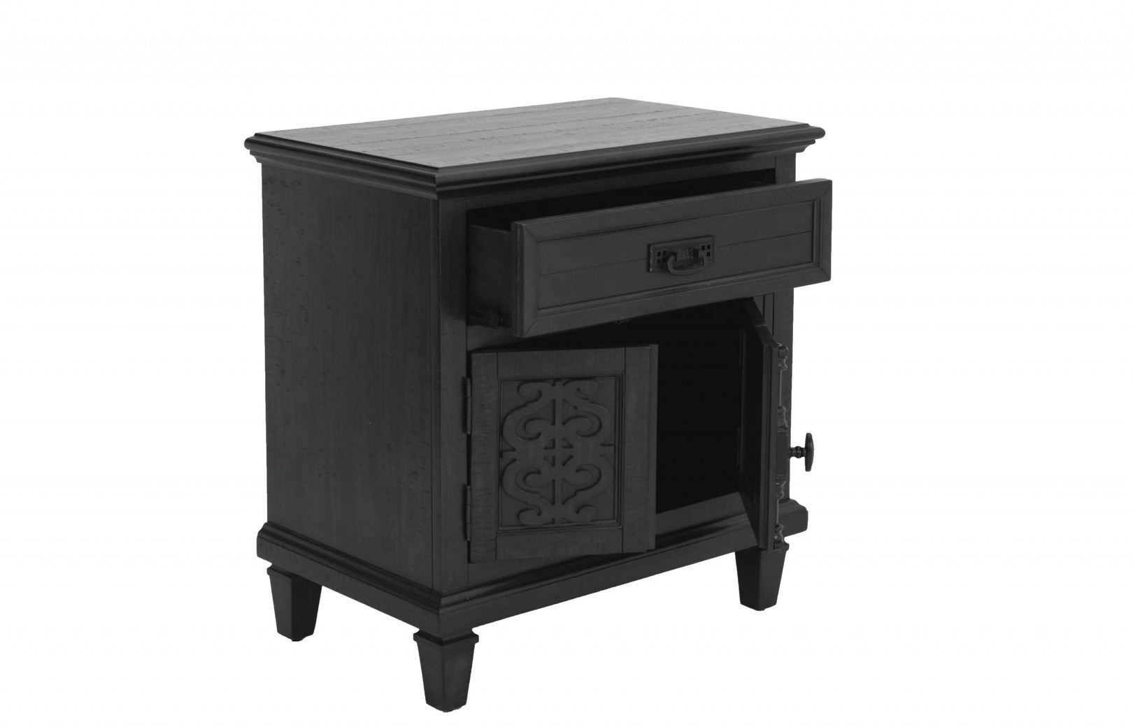 Condition photo showing New/Like New for rustic gray nightstand with usb charging