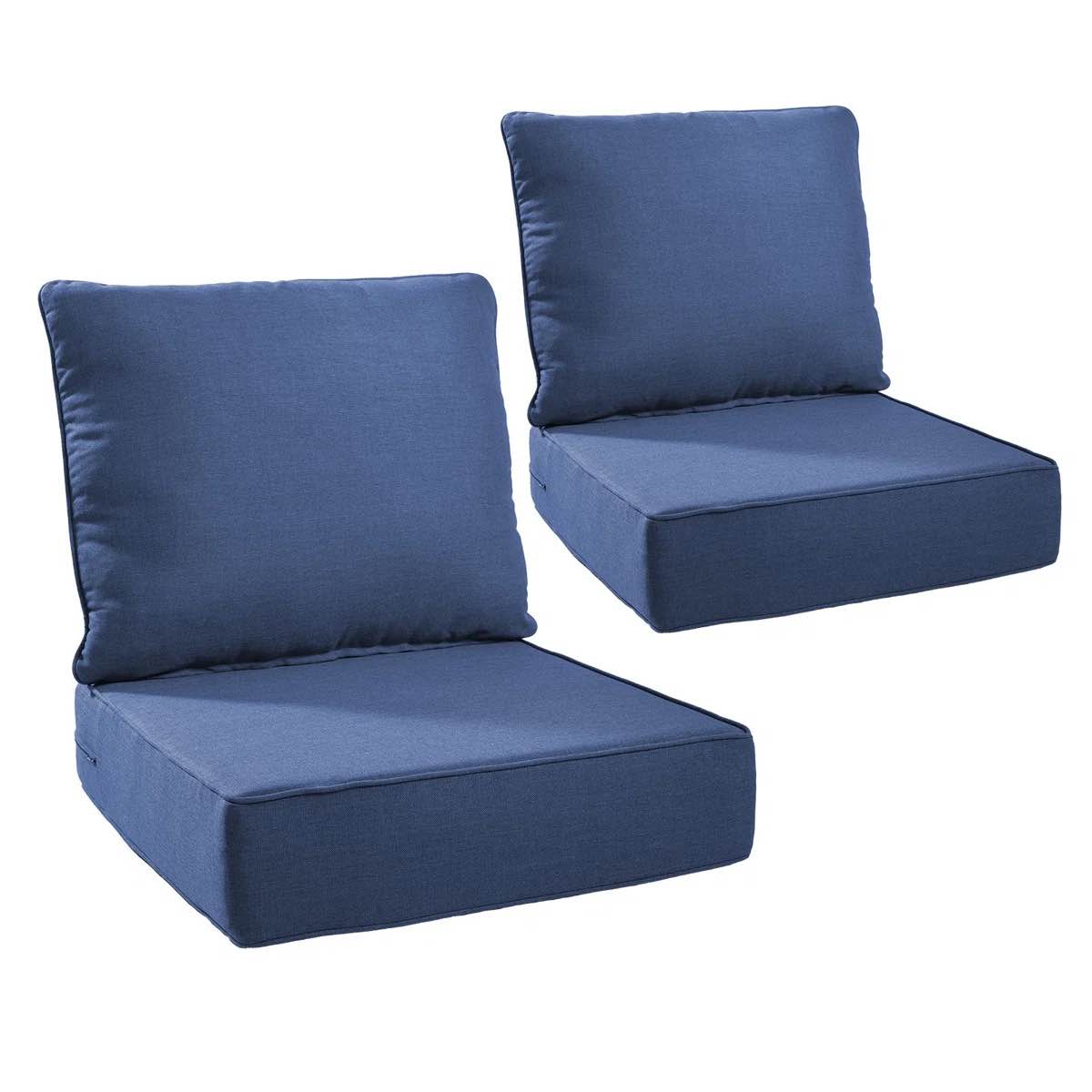 allo 24"x24"x6" thick cushions & pillows set - deep seat indoor/outdoor water & fade resistant