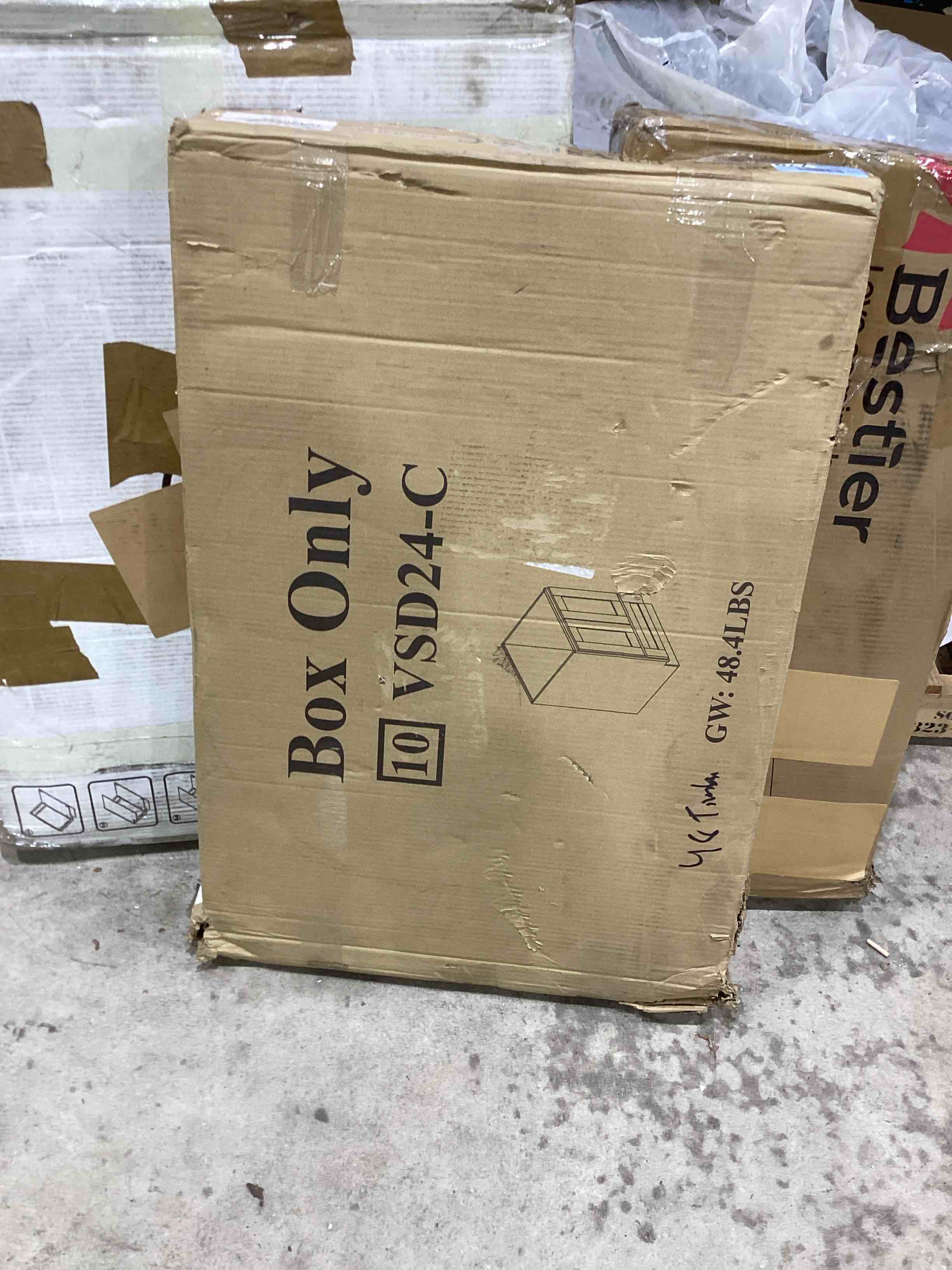 Condition photo showing Good Condition for ready to assemble solid wood shaker sink base bath cabinet only – countertop not included
