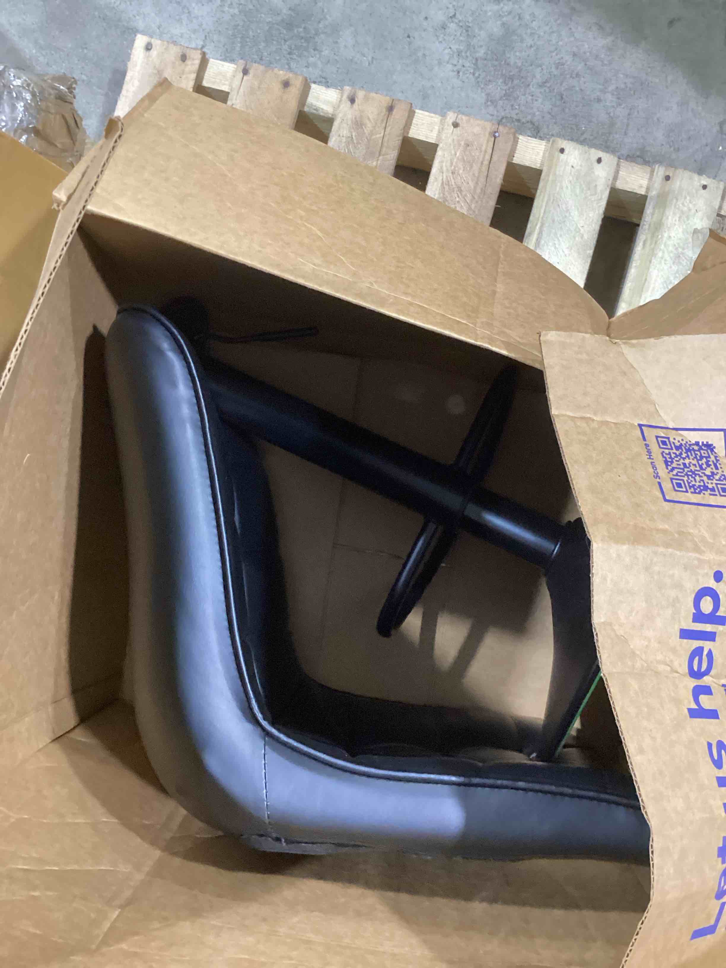 Condition photo showing Good Condition for modern adjustable height square bar stools with rotating back