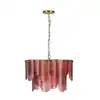 stry 5-light red double-layered glass chandelier for the living room or island counter?bulbs not included