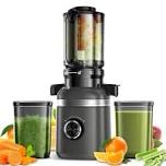 150w cold press juicer with large feed chute, 98% juice yield, reverse function & easy-clean design 
