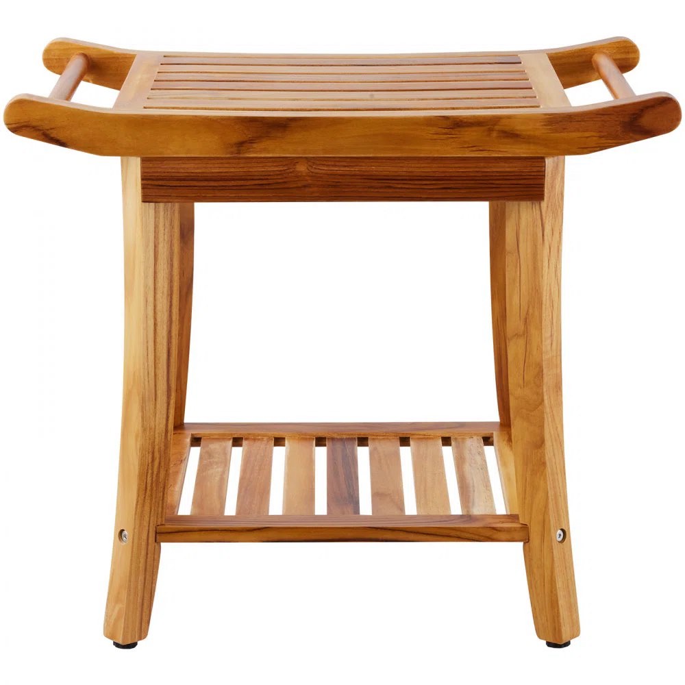 teak shower bench 22 x 14.4 x 18.5 in wood shower stool chair for bathroom