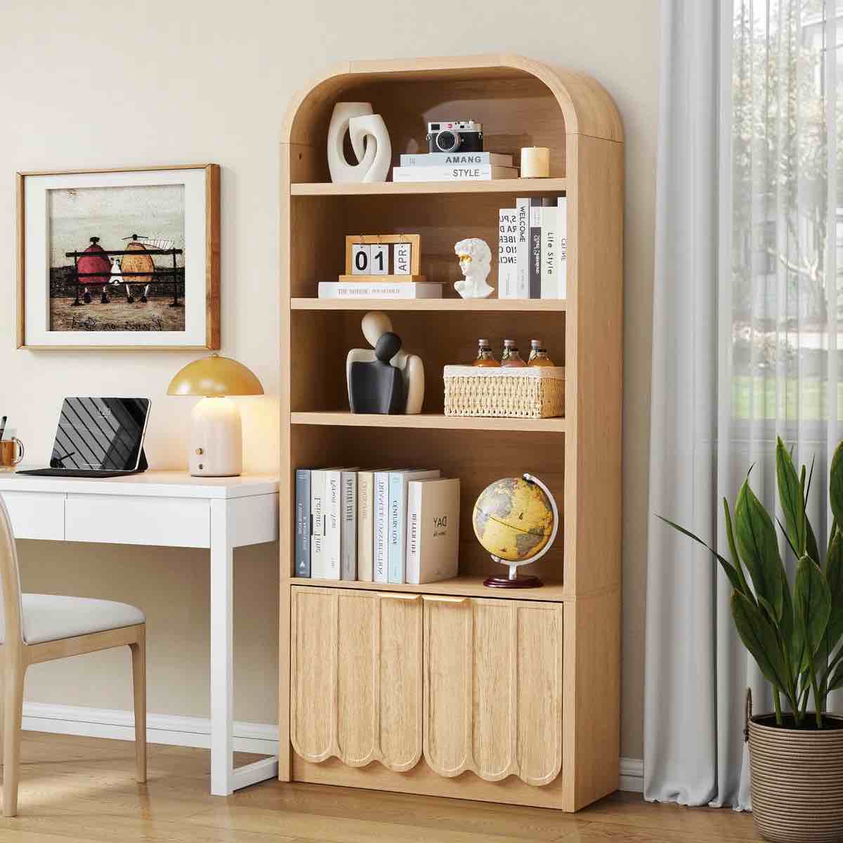 70.86'' tall arched storage display cabinet