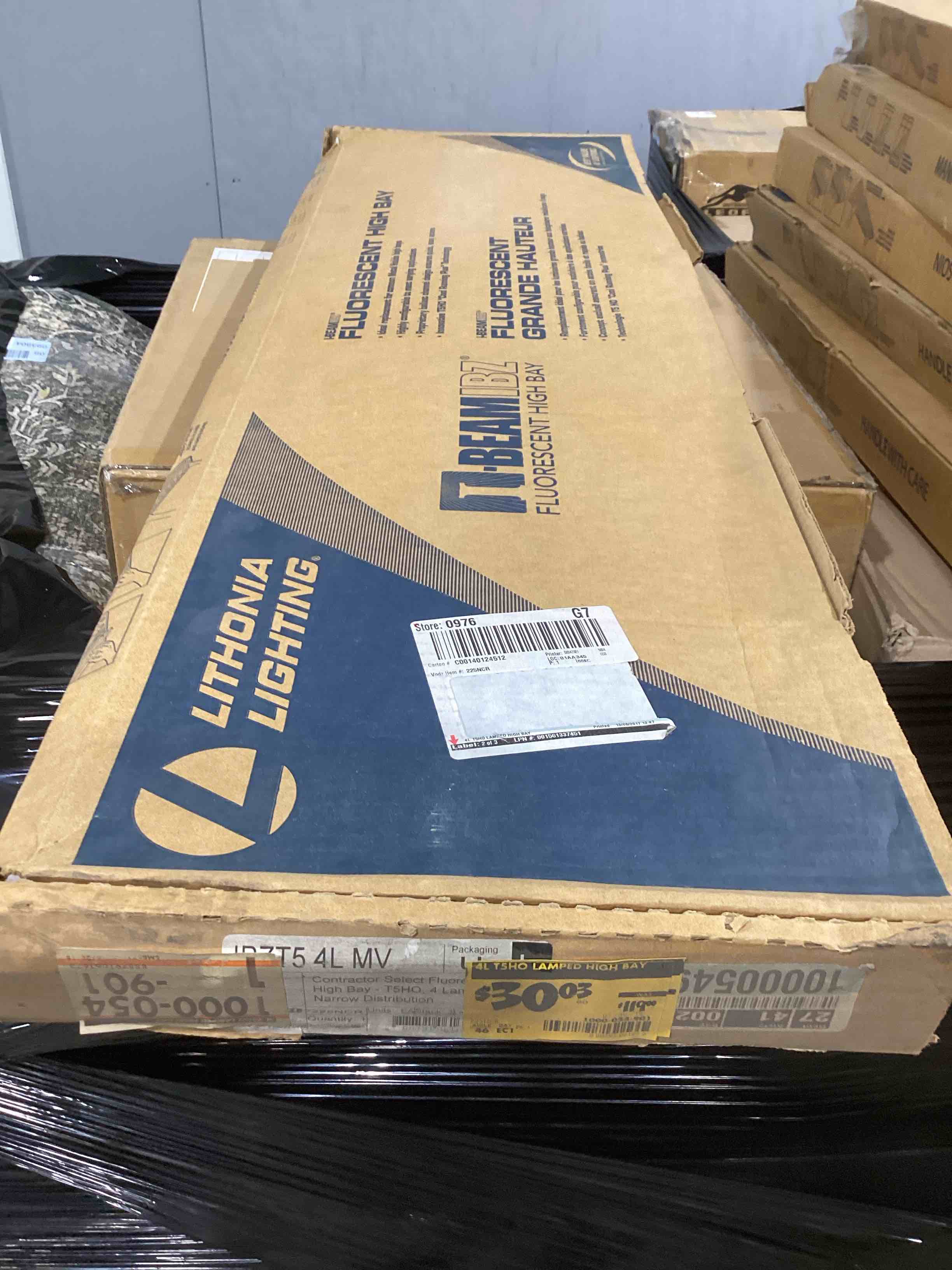 Condition photo showing Good Condition for lithonia lighting 4 ft. 4-light t5 high output white fluorescent high bay with lamps included
