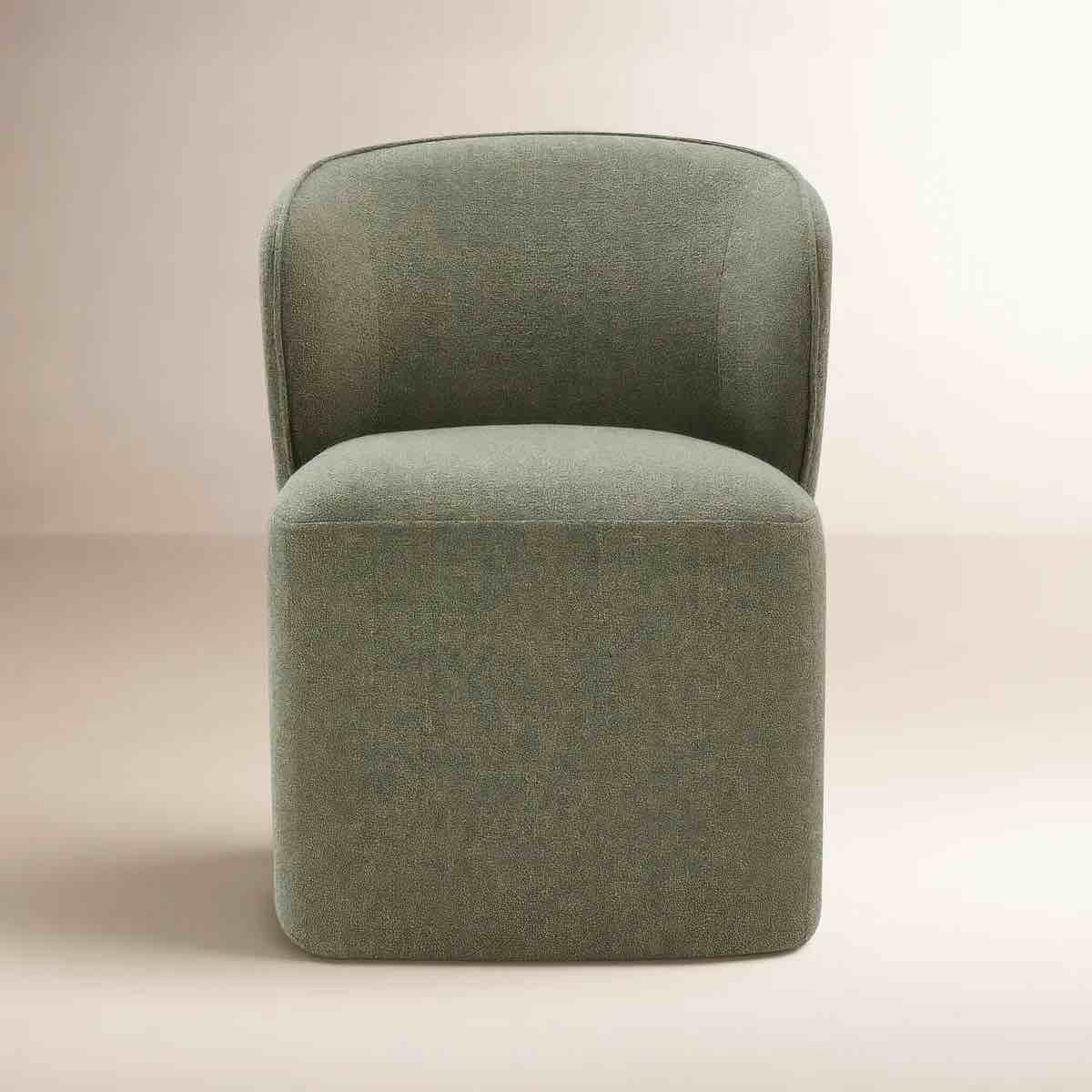 niha upholstered dining chair with casters upholstery color: nathan hemp tweed