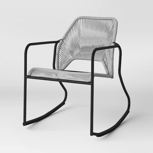 fisher stack & wicker outdoor patio chair, rocking chair gray - threshold: weather-resistant, no assembly required