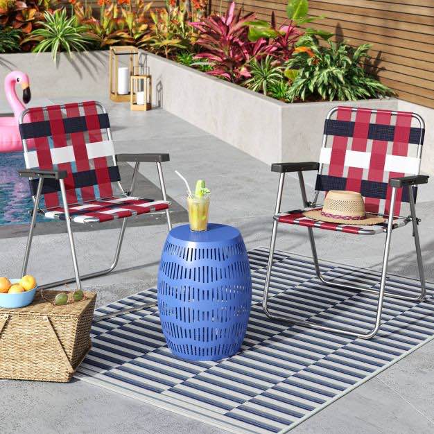 webstrap folding patio chair red - room essentials