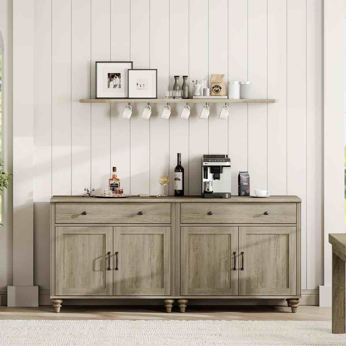 Scarlett 67.8" Wide 2 Drawer Buffet Table, Grey Wash