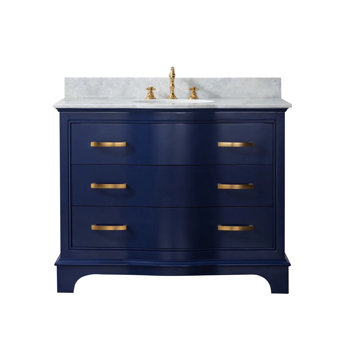 Goleta 42'' Single Bathroom Vanity with Marble Top By Andover Mills blue