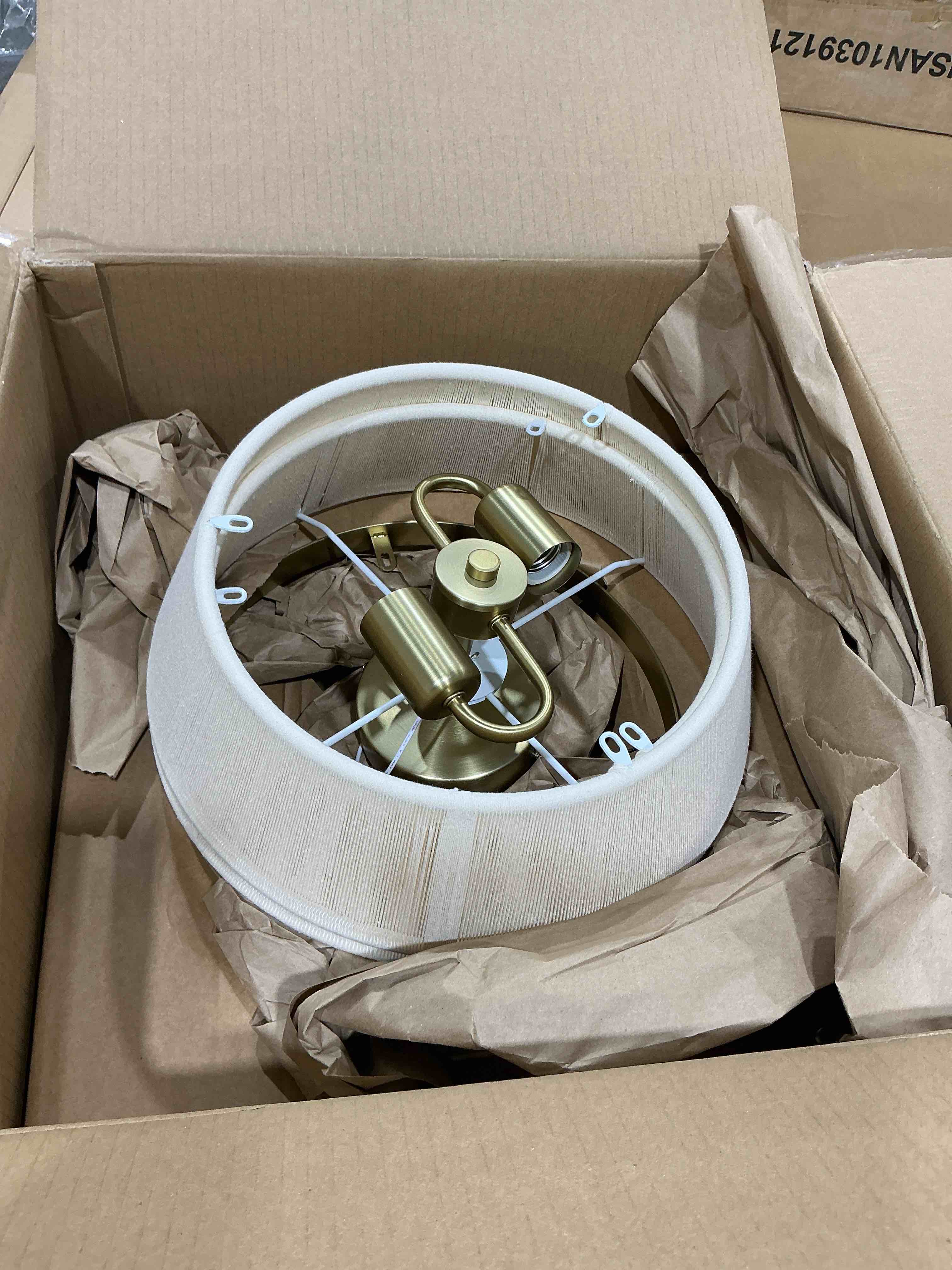 Bezel Flushmount champagne/white 2 light ceiling light
