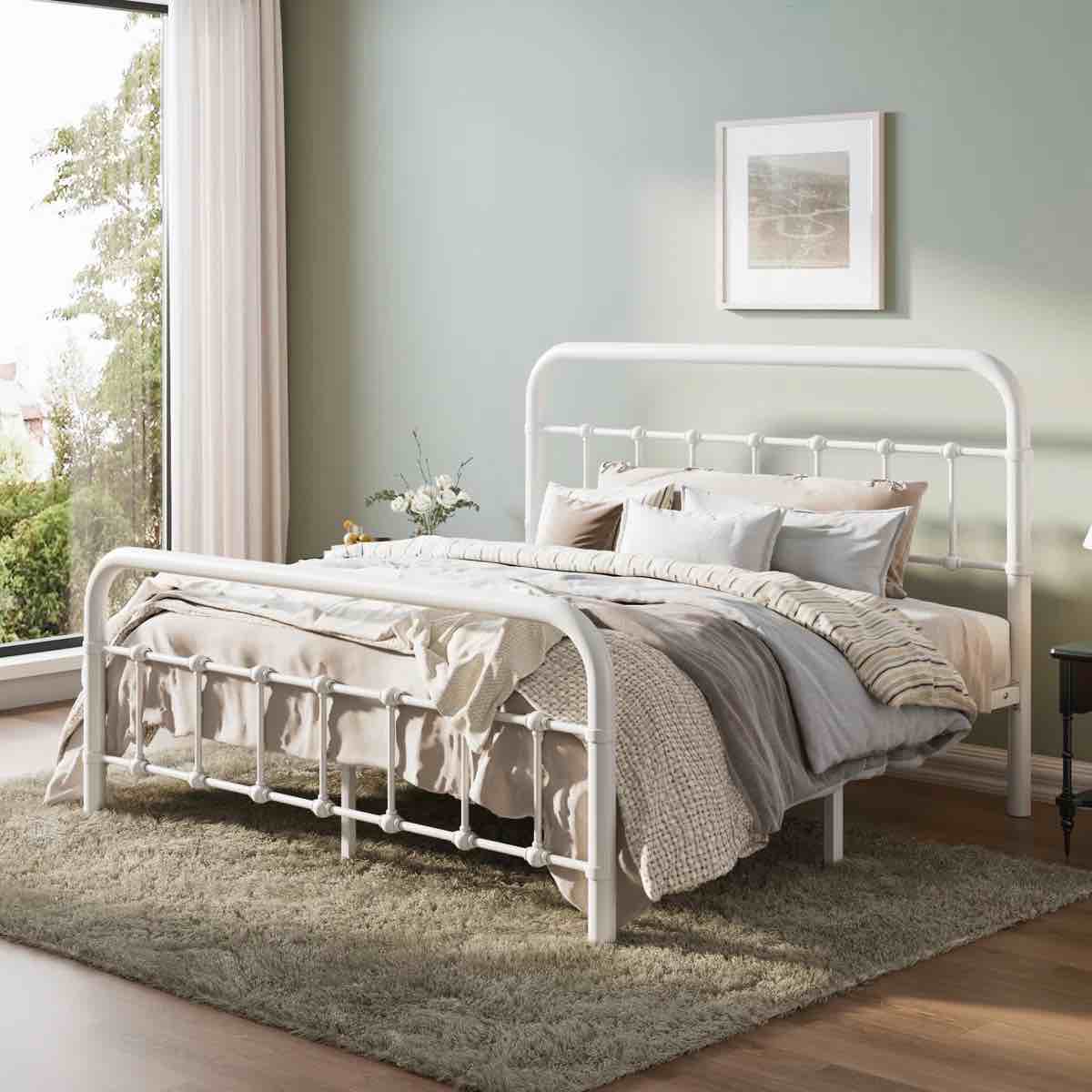 kawamoto metal platform bed frame with elegant modern design