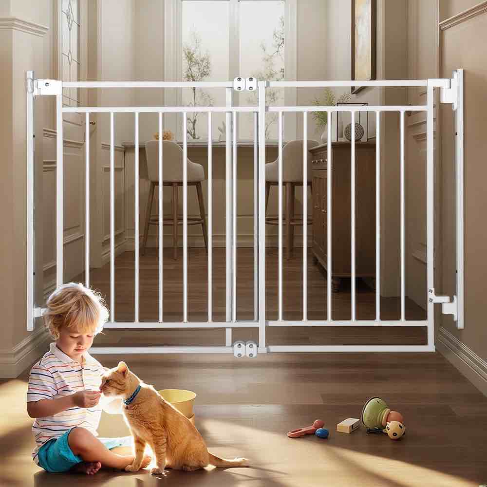 No Bottom Bar Safety Gate, Adjustable Width 27.5-43" Baby Safety Gate?Pet Gate Dog Gate