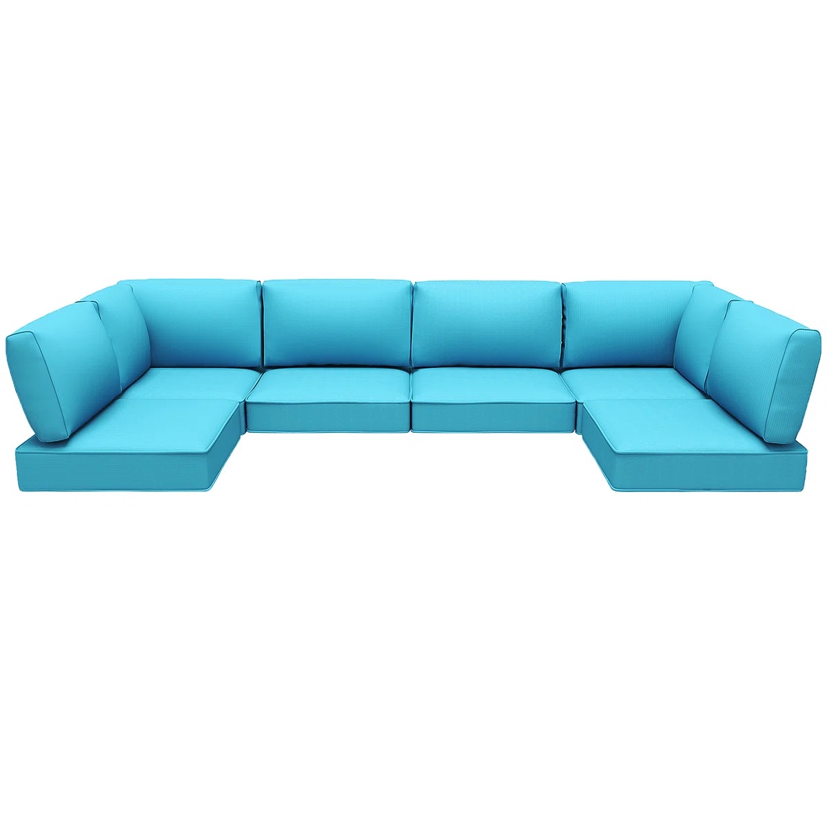 Outdoor Replacement Cushions for Patio Furniture,Water-Resistant Sofa Cushions for Rattan Wicker Sectional Patio Conversation Sets,14-Piece Outdoor Couch Cushions Patio Sofa Cushions By Hokku Designs lake blue