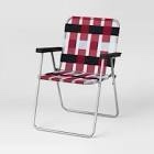 Webstrap Folding Patio Chair Red - Room Essentials