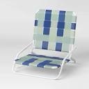 Webstrap Outdoor Portable Beach Sand Chair Blue - Sun Squad