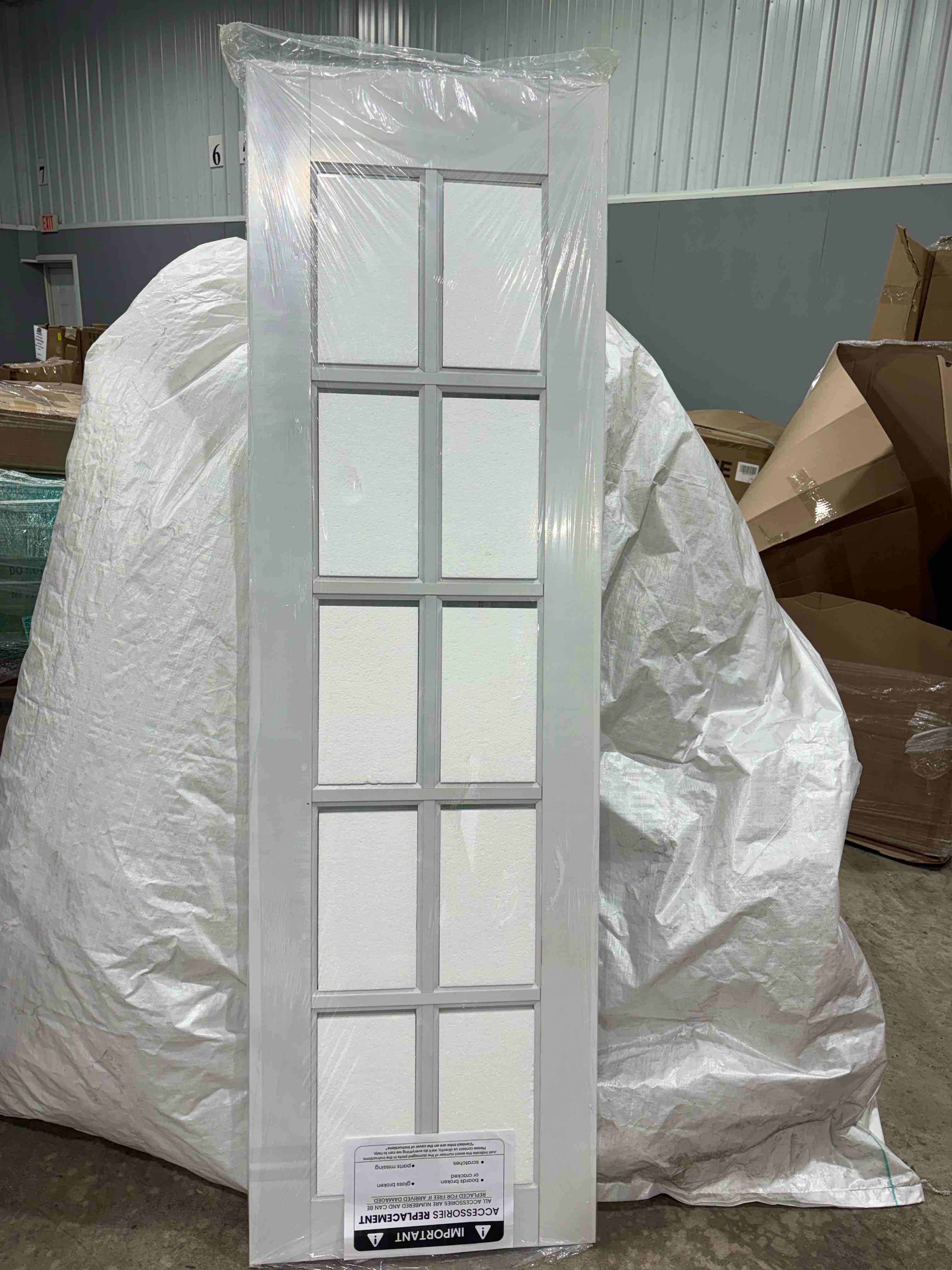 Condition photo showing New/Like New for Clear Glass 10-Lite Sliding Pocket Door White Standard Door 24 x 80